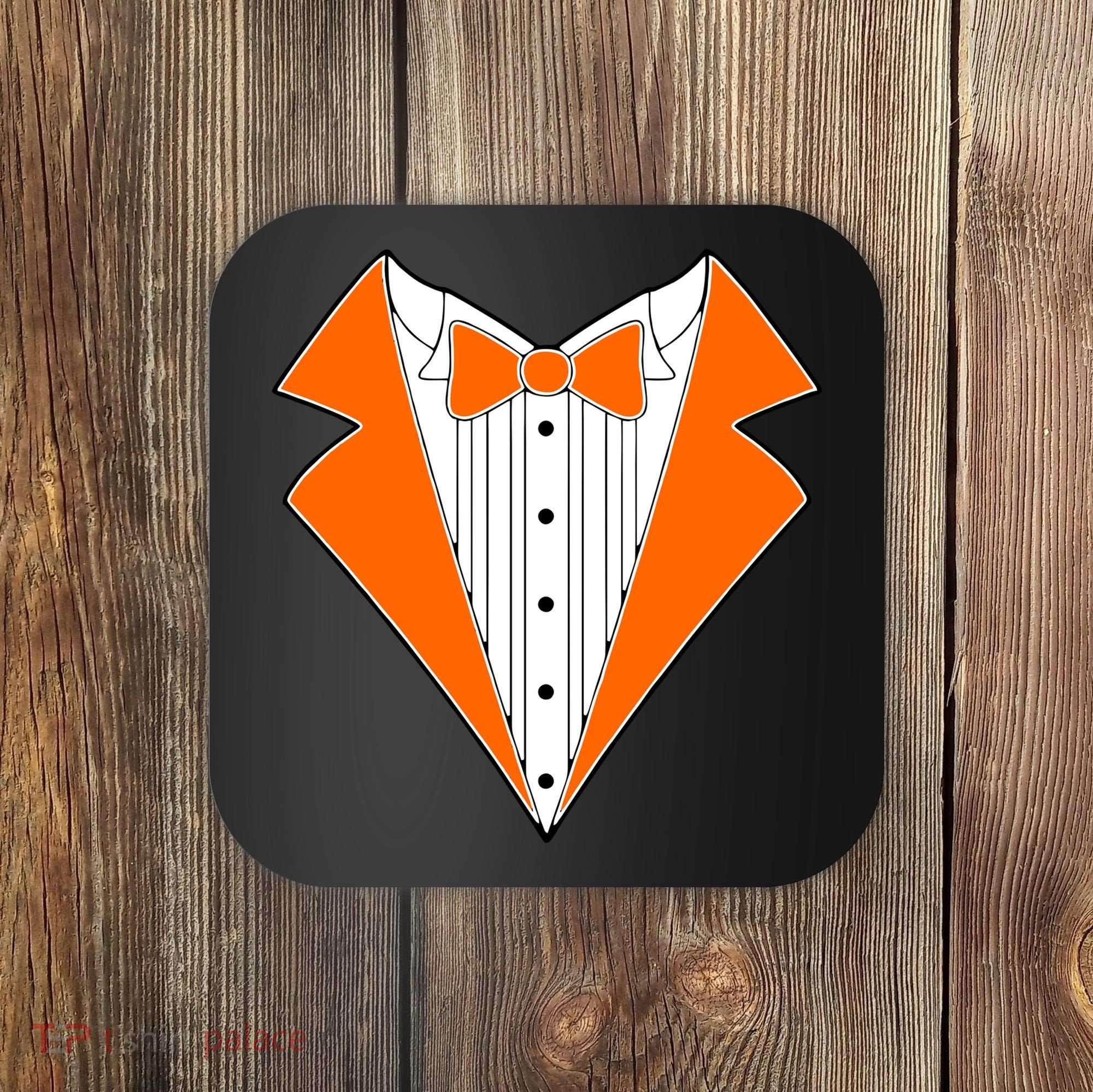 Orange Tuxedo Wedding Bachelor Prom Tux Coaster