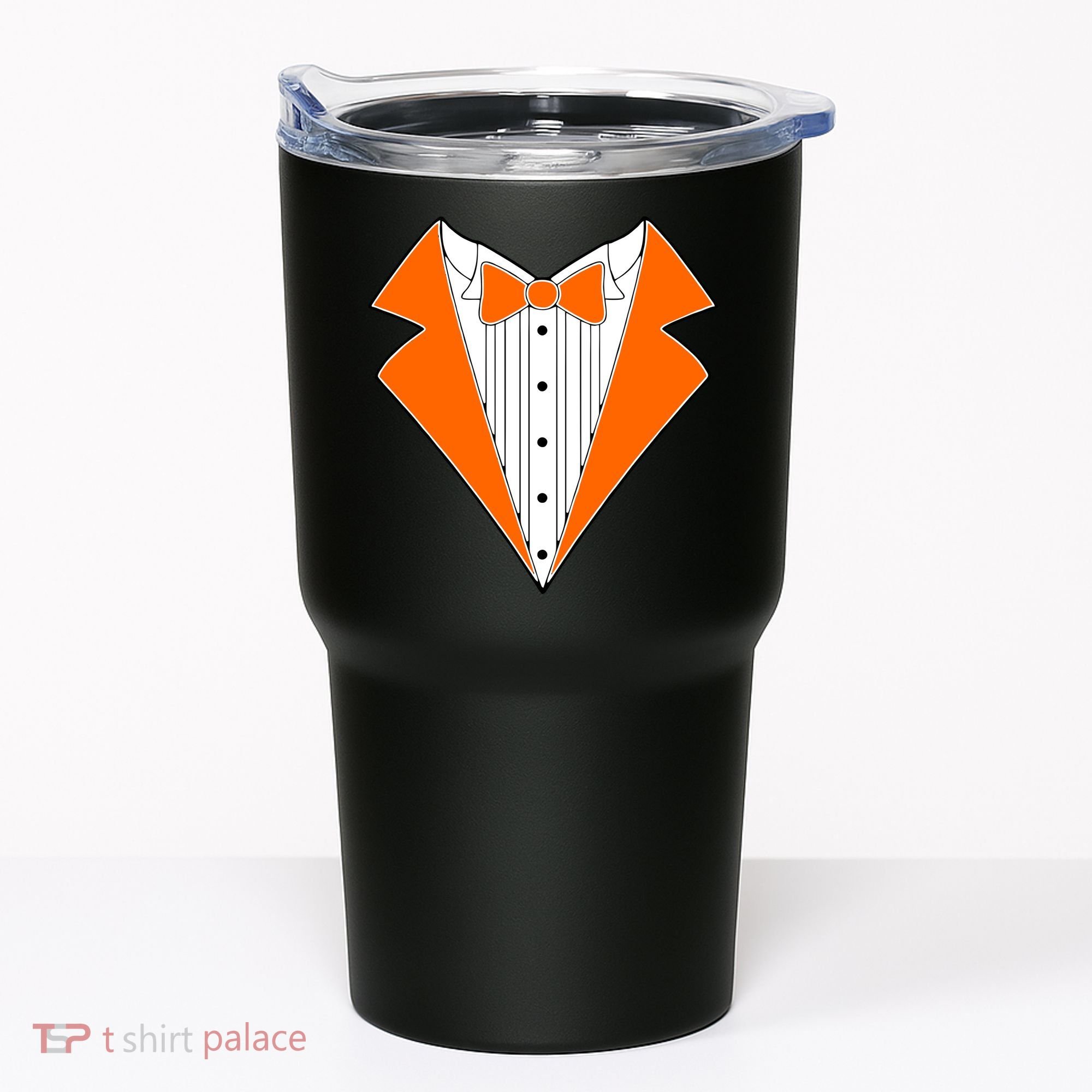 Orange Tuxedo Wedding Bachelor Prom Tux Tumbler