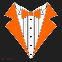 Orange Tuxedo Wedding Bachelor Prom Tux Hat thumb 2