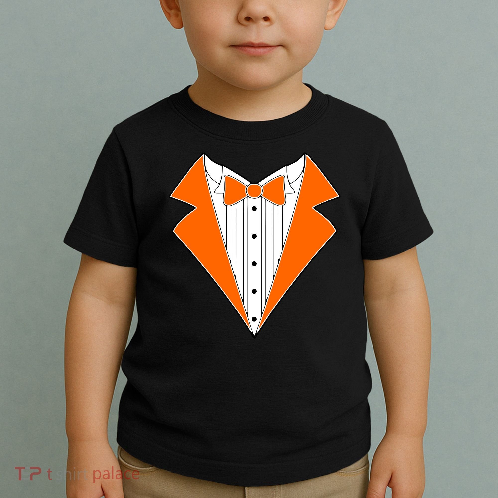 Orange Tuxedo Wedding Bachelor Prom Tux Toddler T-Shirt