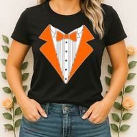 Orange Tuxedo Wedding Bachelor Prom Tux Women's T-Shirt thumb 2