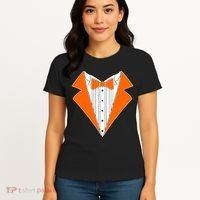 Orange Tuxedo Wedding Bachelor Prom Tux Women's T-Shirt thumb 4