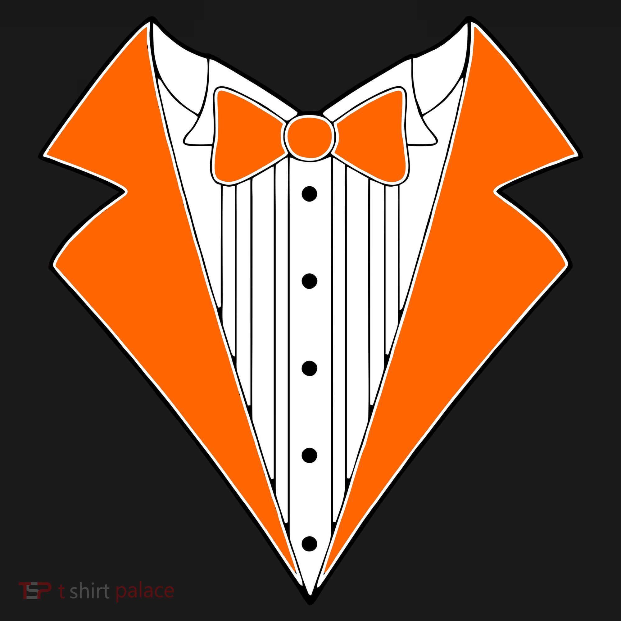 Orange Tuxedo Wedding Bachelor Prom Tux Women's T-Shirt