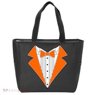 Orange Tuxedo Wedding Bachelor Prom Tux Tote Bag