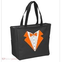Orange Tuxedo Wedding Bachelor Prom Tux Tote Bag thumb 2