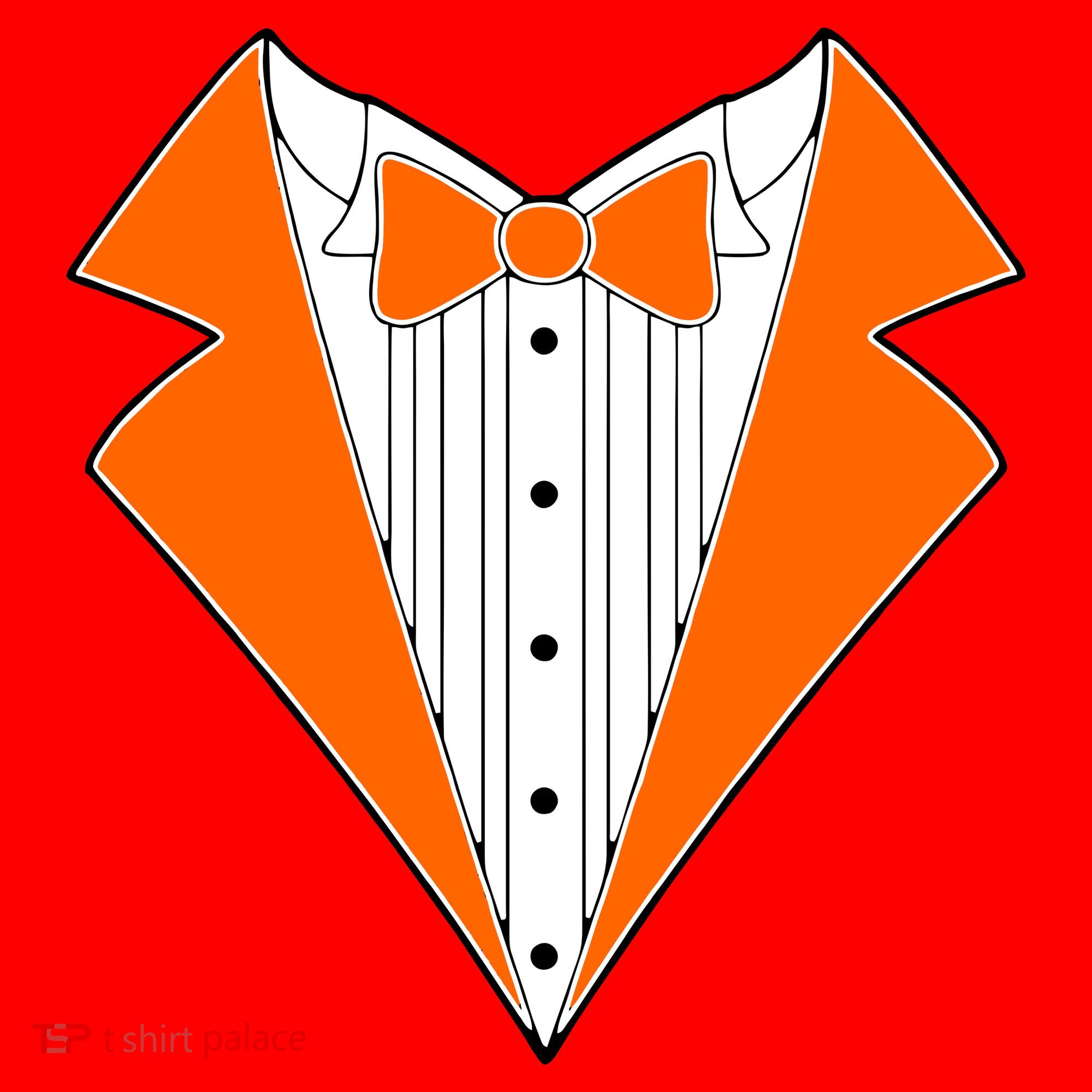 Orange Tuxedo Wedding Bachelor Prom Tux Santa Hat