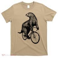Otter Riding Bicycle Vintage Cycling Biking Otter Biker T-Shirt thumb 0