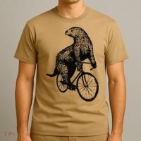Otter Riding Bicycle Vintage Cycling Biking Otter Biker T-Shirt thumb 3