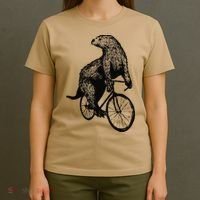 Otter Riding Bicycle Vintage Cycling Biking Otter Biker T-Shirt thumb 4