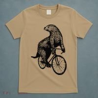 Otter Riding Bicycle Vintage Cycling Biking Otter Biker T-Shirt thumb 5