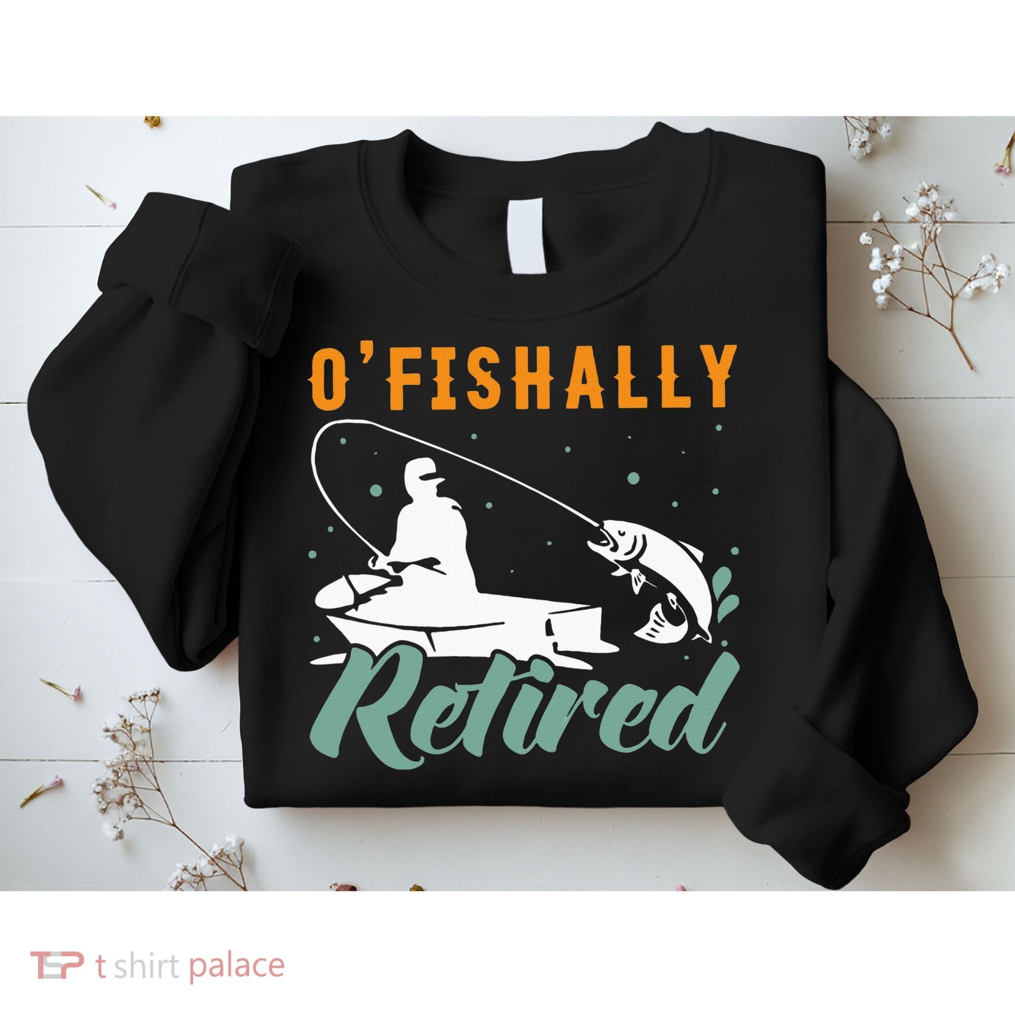 Ofishally Retired Bass Fishing Retirement Sweatshirt