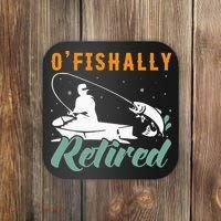 Ofishally Retired Bass Fishing Retirement Coaster thumb 0