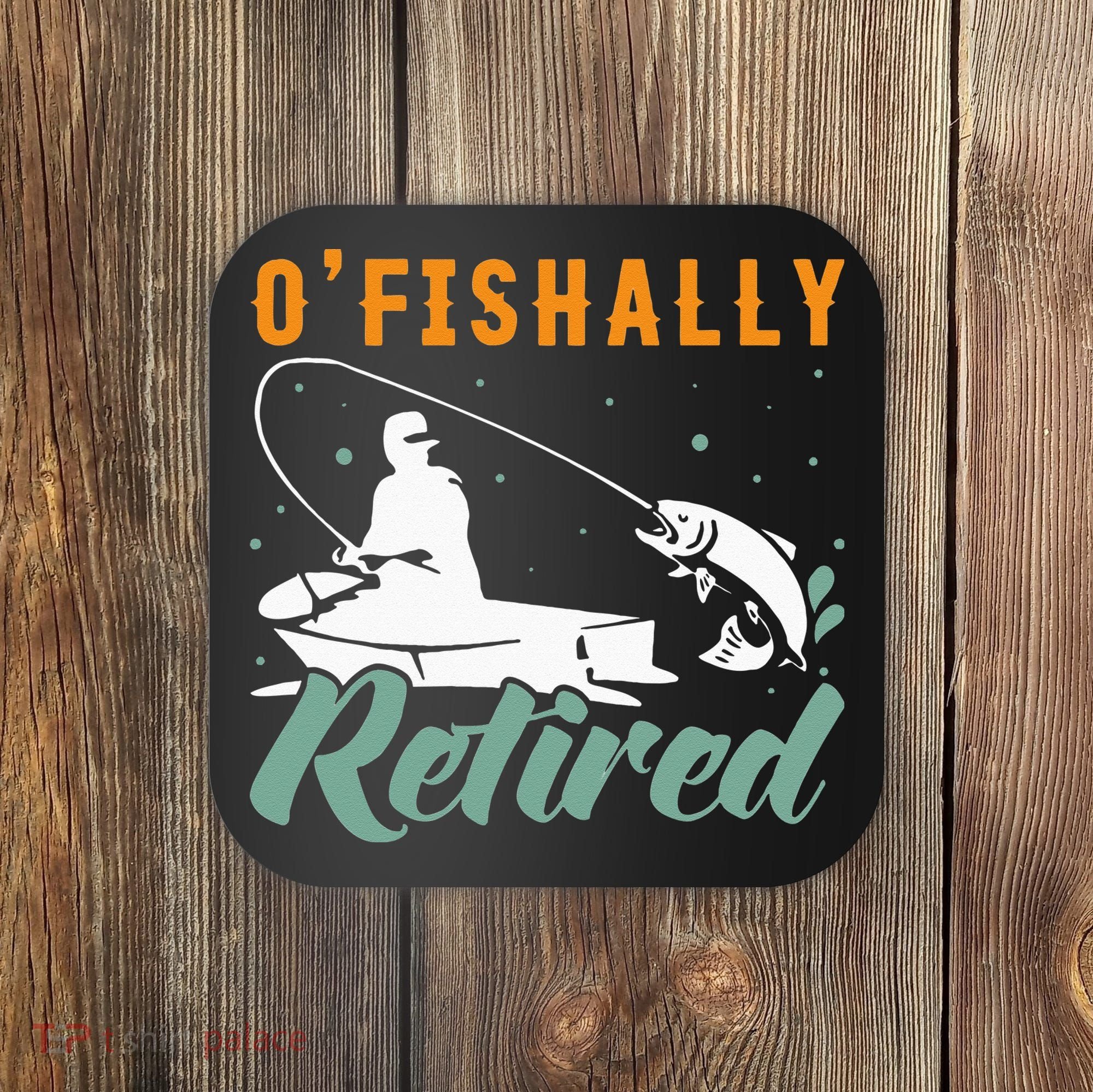 Ofishally Retired Bass Fishing Retirement Coaster