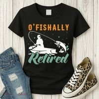Ofishally Retired Bass Fishing Retirement Women's T-Shirt thumb 3