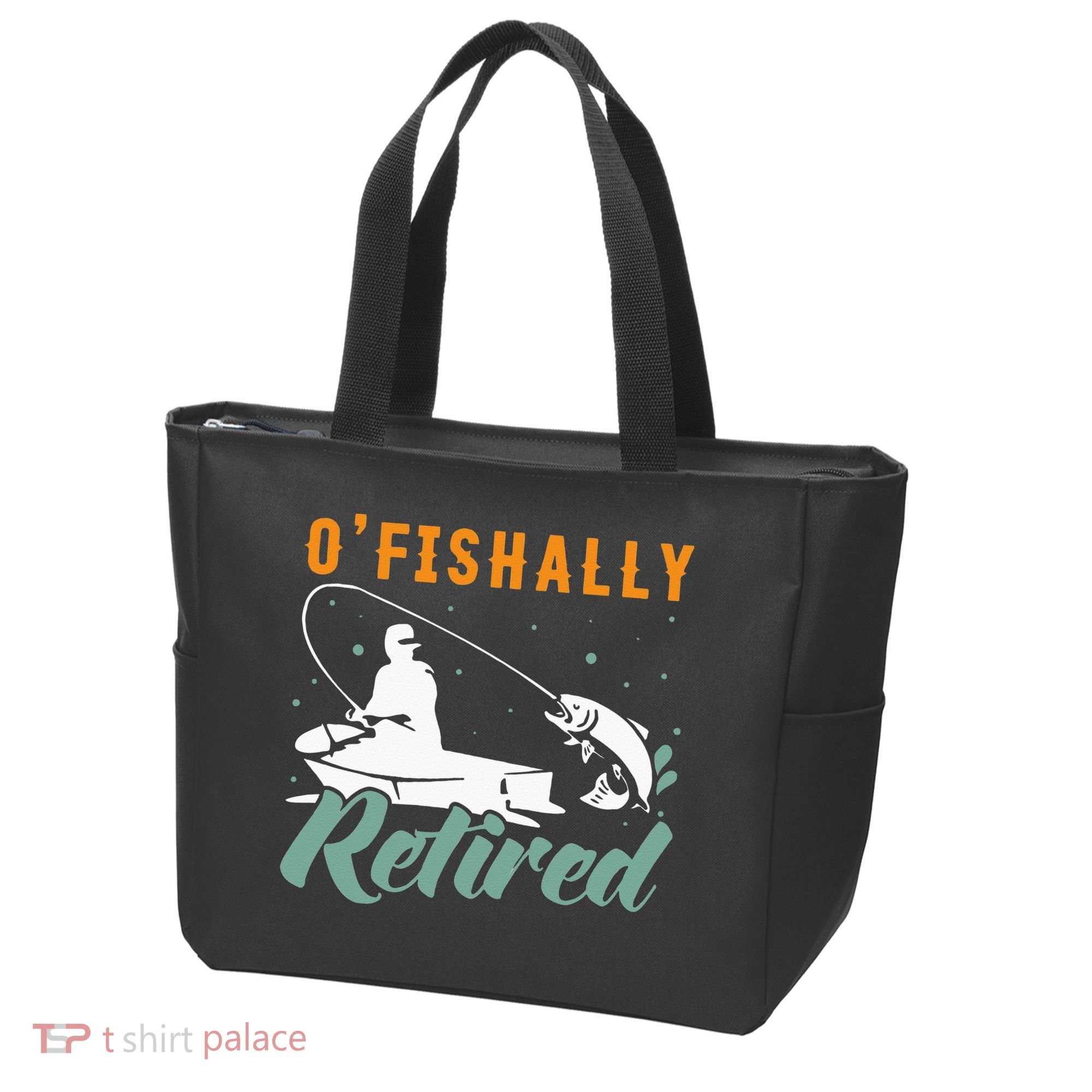 Ofishally Retired Bass Fishing Retirement Tote Bag