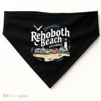 Ocean Rehoboth Beach Delaware Coastal Town Vibe USA-Made Doggie Bandana thumb 0