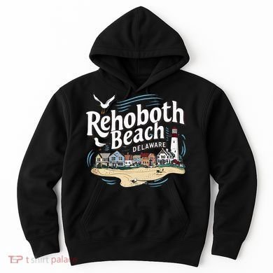 Ocean Rehoboth Beach Delaware Coastal Town Vibe Hoodie