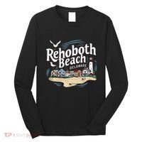 Ocean Rehoboth Beach Delaware Coastal Town Vibe Long Sleeve Shirt thumb 0