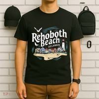 Ocean Rehoboth Beach Delaware Coastal Town Vibe T-Shirt thumb 6