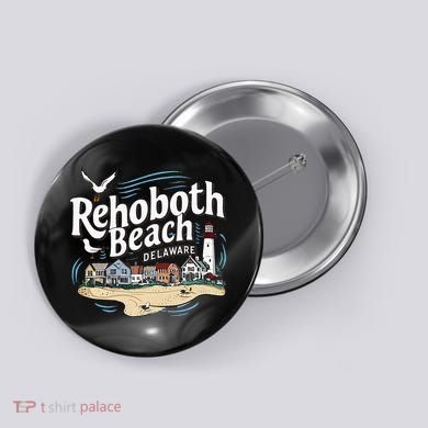 Ocean Rehoboth Beach Delaware Coastal Town Vibe Button