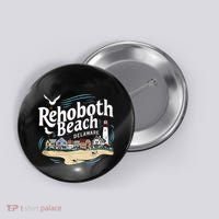 Ocean Rehoboth Beach Delaware Coastal Town Vibe Button thumb 0