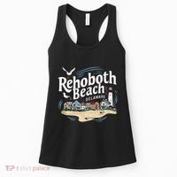 Ocean Rehoboth Beach Delaware Coastal Town Vibe Women's Tank Top thumb 0