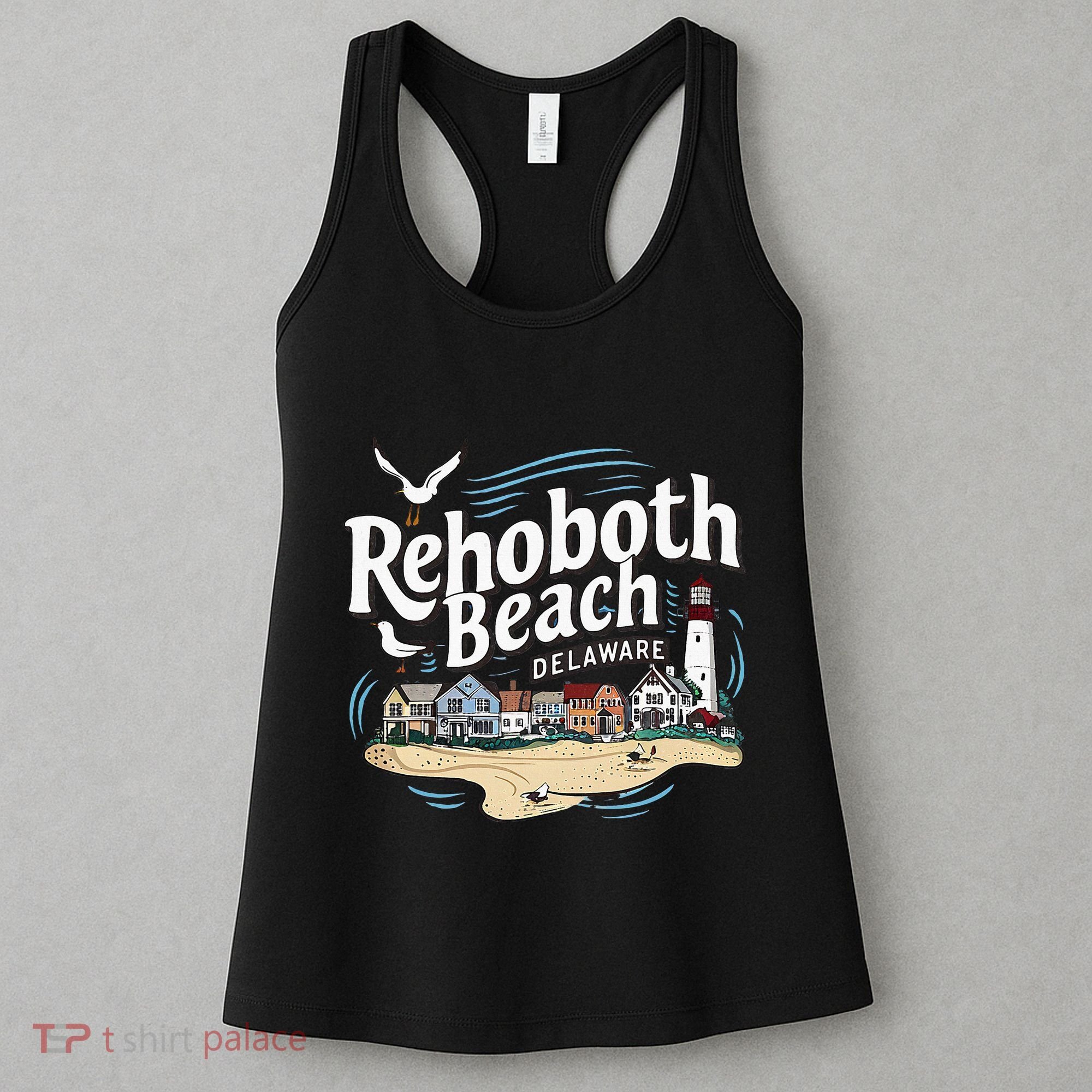 Ocean Rehoboth Beach Delaware Coastal Town Vibe Women's Tank Top