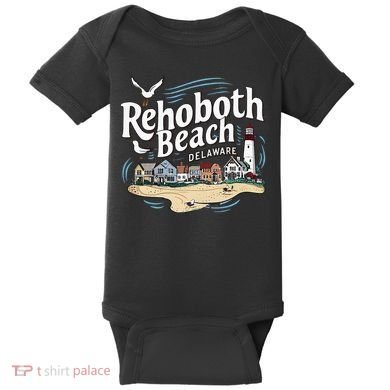 Ocean Rehoboth Beach Delaware Coastal Town Vibe Baby Bodysuit