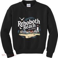 Ocean Rehoboth Beach Delaware Coastal Town Vibe Kids Sweatshirt thumb 0