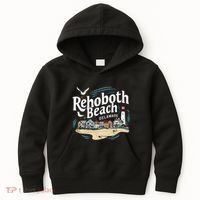 Ocean Rehoboth Beach Delaware Coastal Town Vibe Kids Hoodie thumb 0