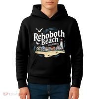 Ocean Rehoboth Beach Delaware Coastal Town Vibe Kids Hoodie thumb 4