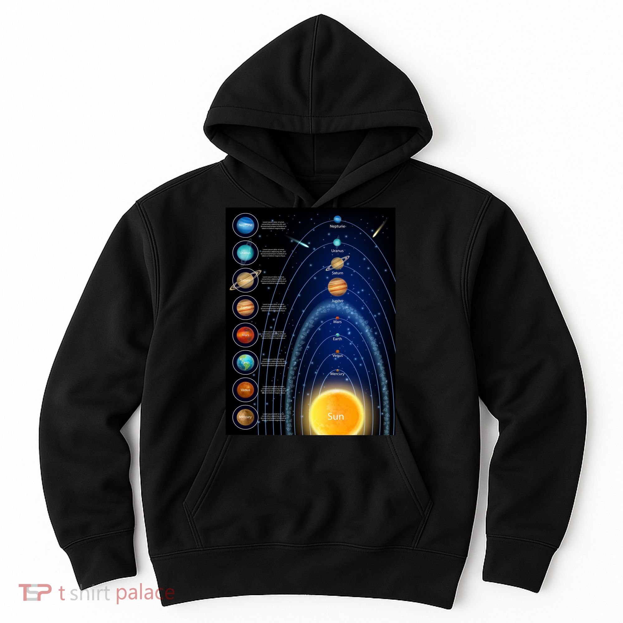 Orbiting Solar System Diagram Hoodie