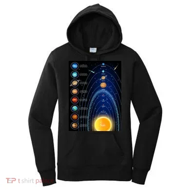 Orbiting Solar System Diagram Women's Hoodie