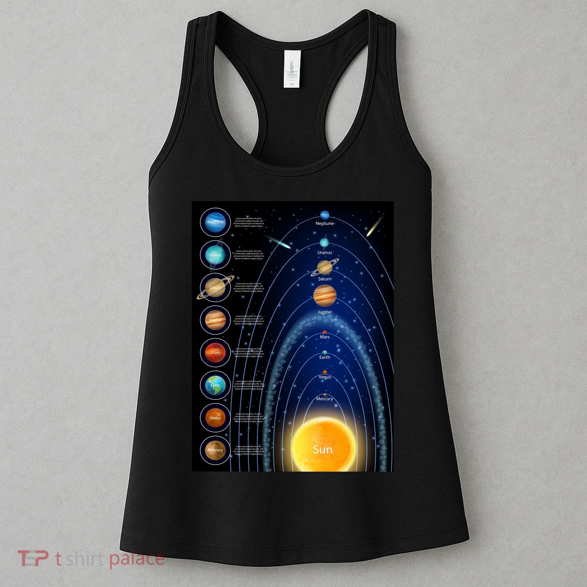 Orbiting Solar System Diagram Women's Tank Top