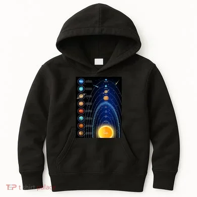 Orbiting Solar System Diagram Kids Hoodie