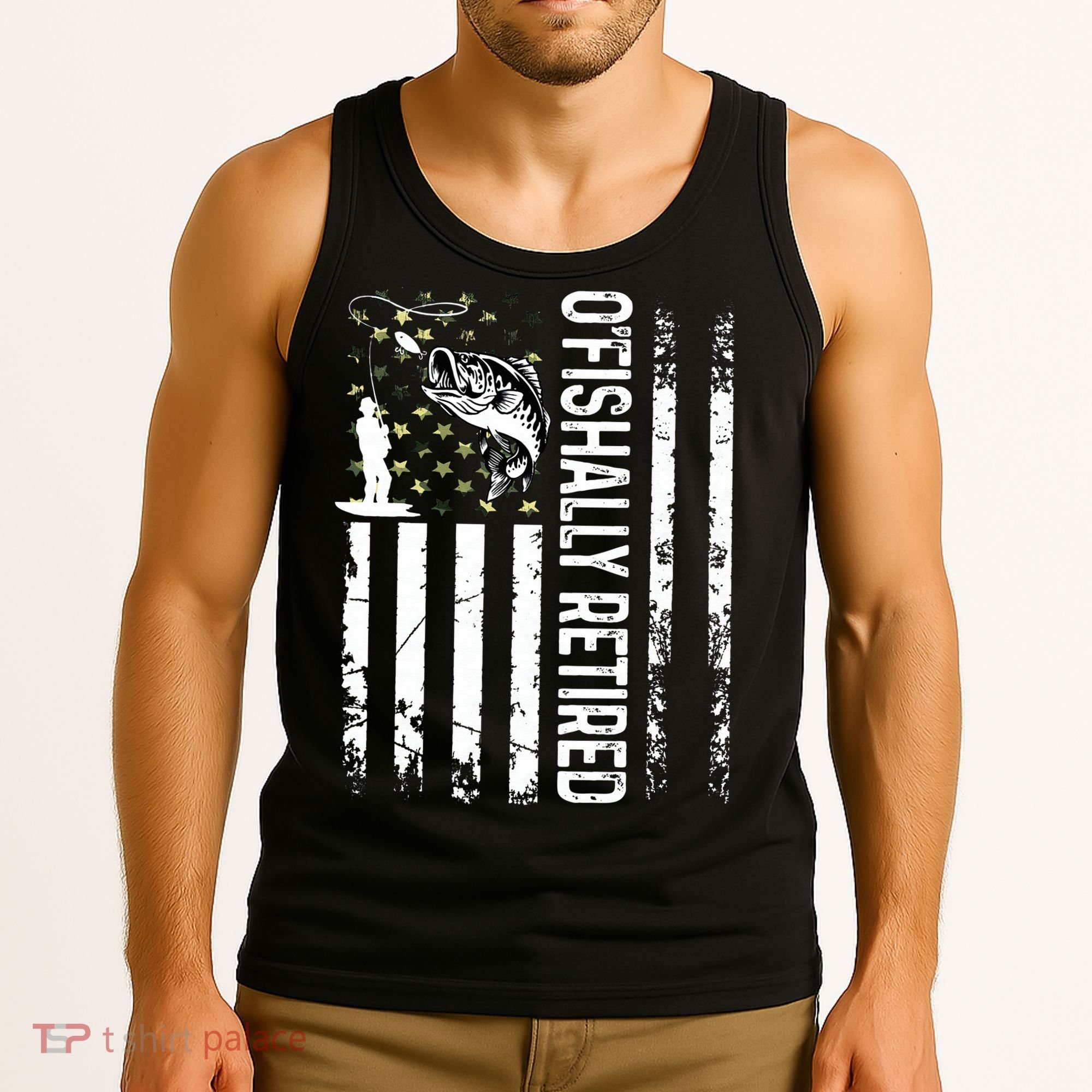 OFishally Retired Dad Fathers Day Coolest Fisherman Tank Top