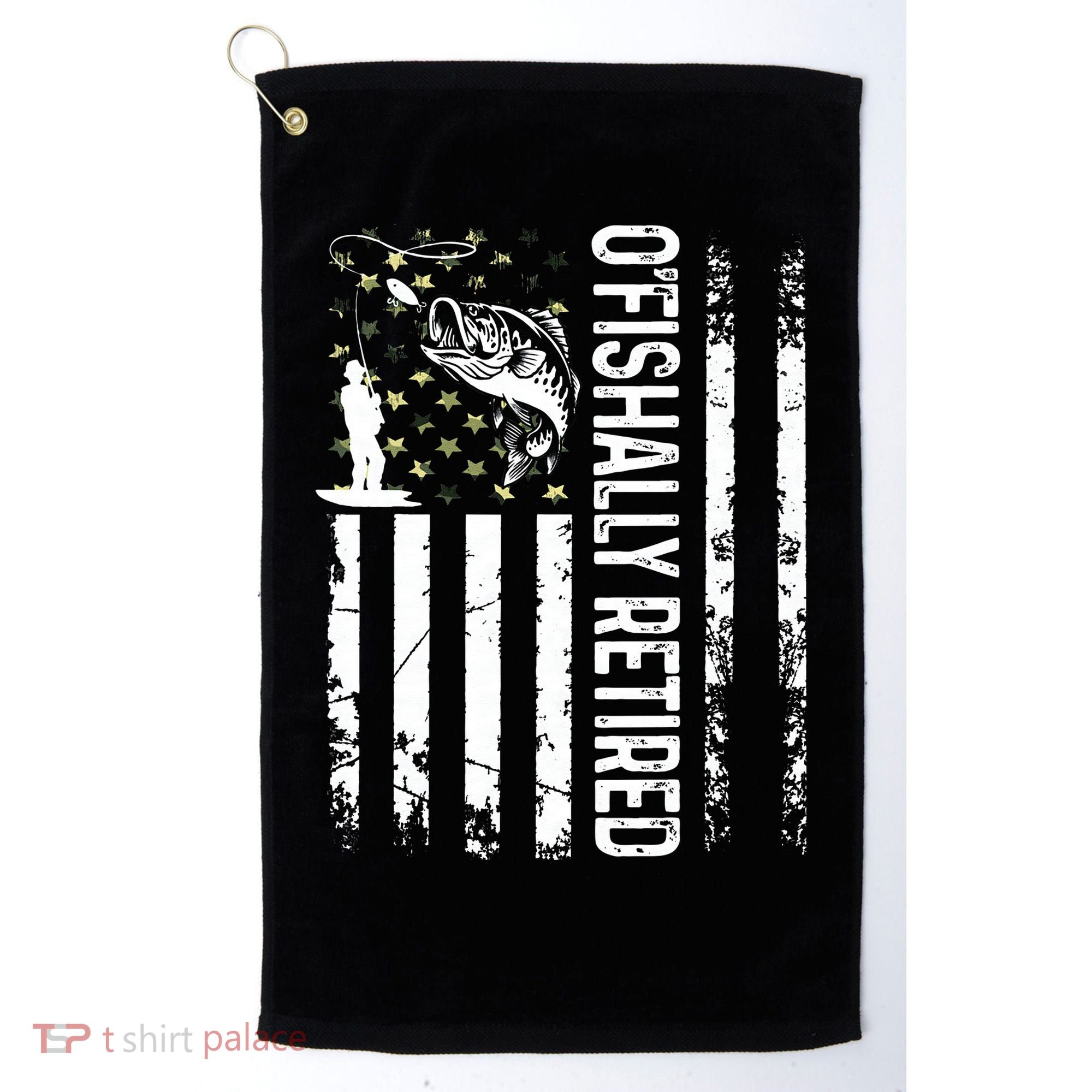 OFishally Retired Dad Fathers Day Coolest Fisherman Golf Towel