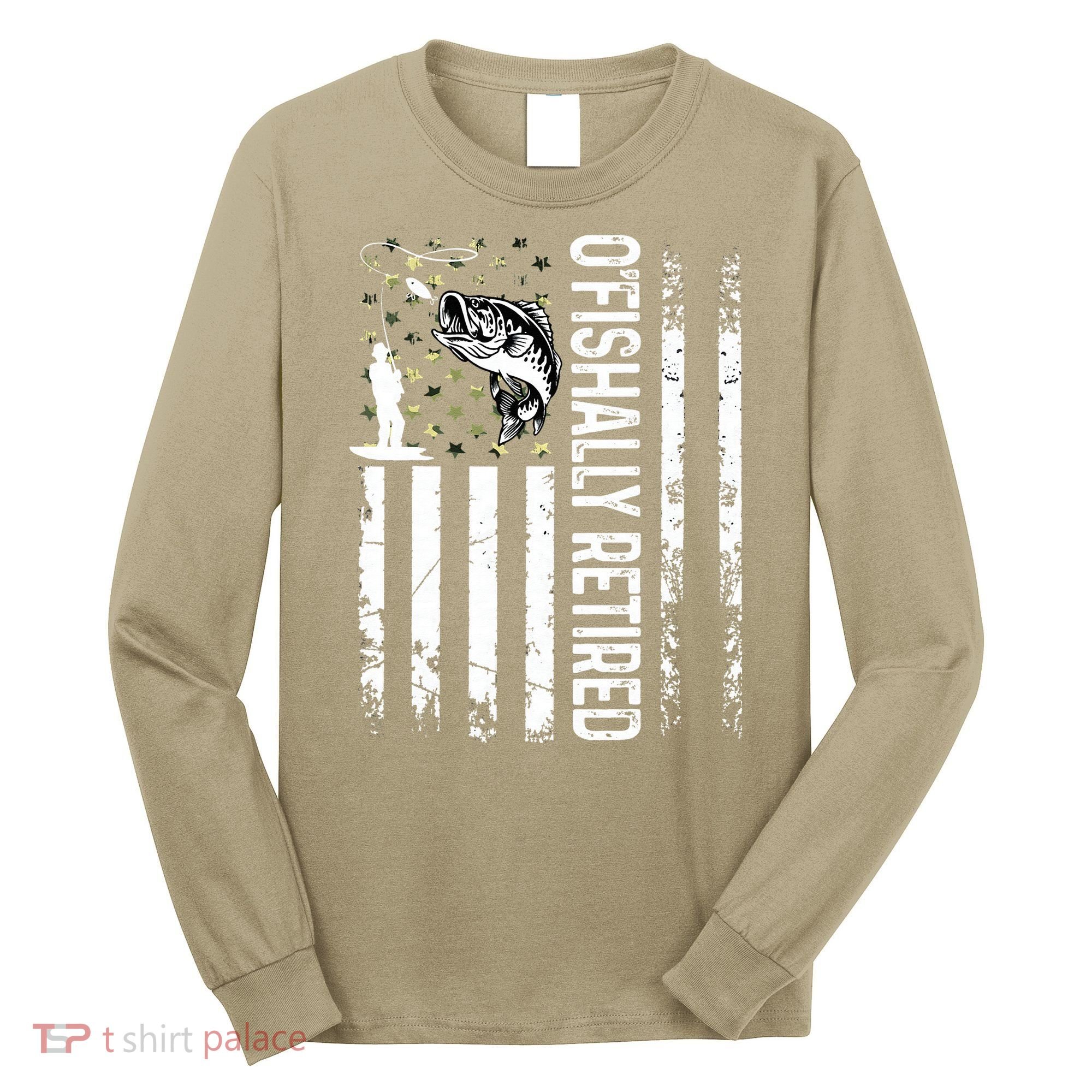 OFishally Retired Dad Fathers Day Coolest Fisherman Long Sleeve Shirt