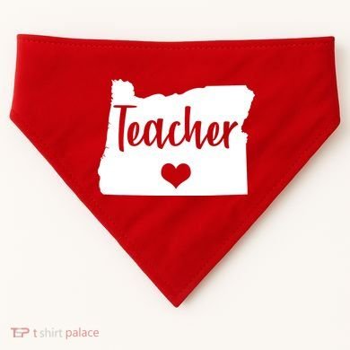 Oregon Teacher Red For Ed USA-Made Doggie Bandana