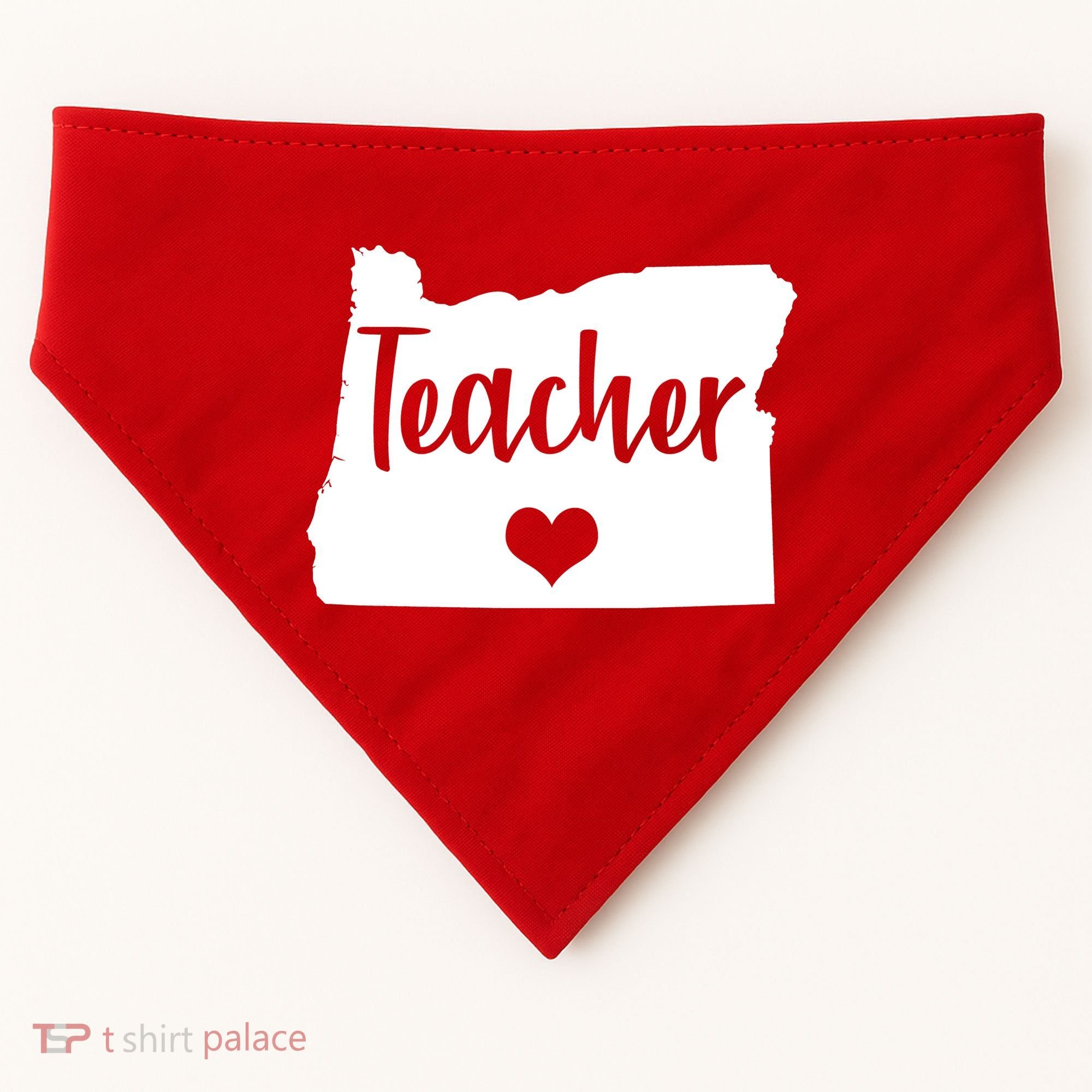 Oregon Teacher Red For Ed USA-Made Doggie Bandana