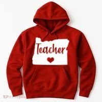 Oregon Teacher Red For Ed Hoodie thumb 0