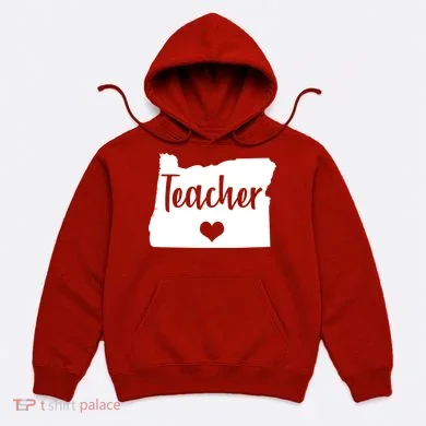 Oregon Teacher Red For Ed Hoodie