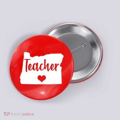 Oregon Teacher Red For Ed Button