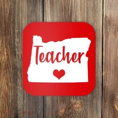 Oregon Teacher Red For Ed Coaster