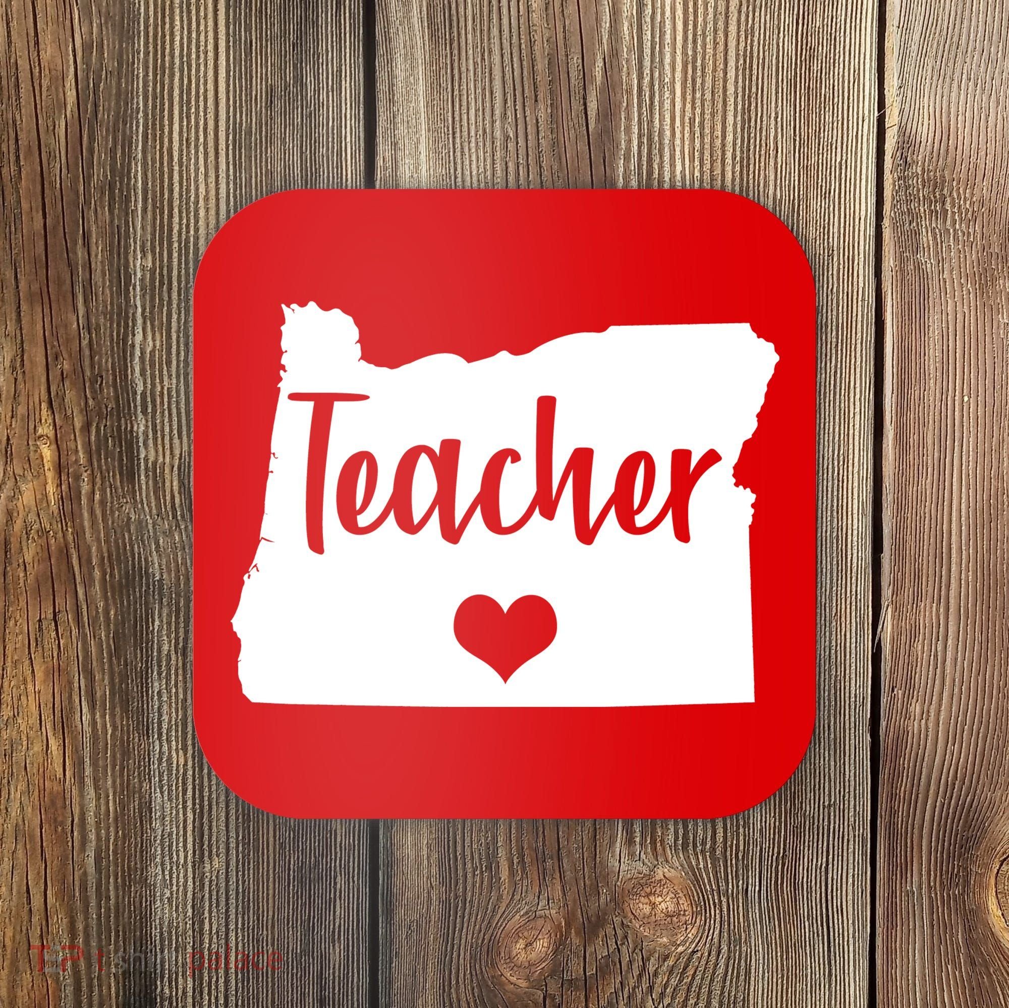 Oregon Teacher Red For Ed Coaster