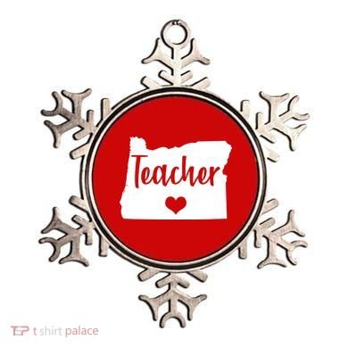 Oregon Teacher Red For Ed Ornament