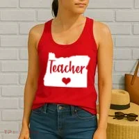 Oregon Teacher Red For Ed Women's Tank Top thumb 2