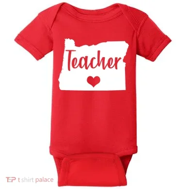 Oregon Teacher Red For Ed Baby Bodysuit
