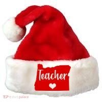 Oregon Teacher Red For Ed Santa Hat thumb 0