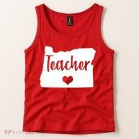 Oregon Teacher Red For Ed Tank Top thumb 2